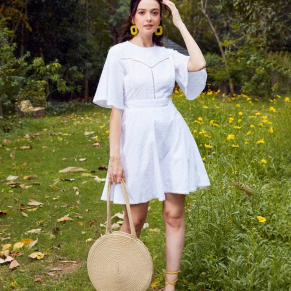 Pure cotton white mini dress - Picture 6 of 6